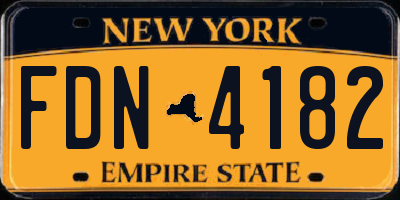NY license plate FDN4182