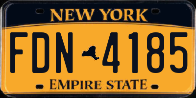 NY license plate FDN4185