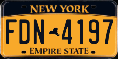 NY license plate FDN4197