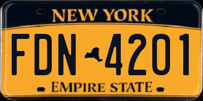NY license plate FDN4201