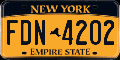 NY license plate FDN4202