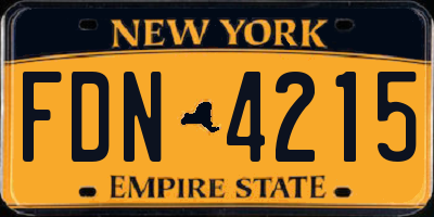 NY license plate FDN4215