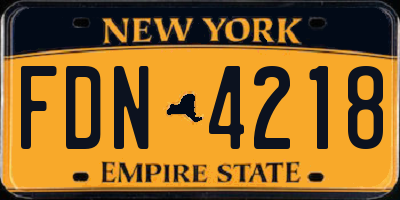 NY license plate FDN4218