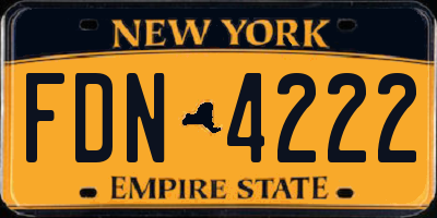 NY license plate FDN4222