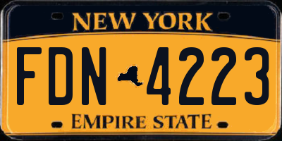 NY license plate FDN4223
