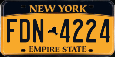 NY license plate FDN4224