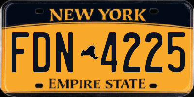 NY license plate FDN4225