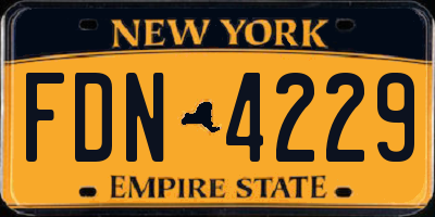NY license plate FDN4229