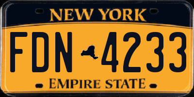 NY license plate FDN4233