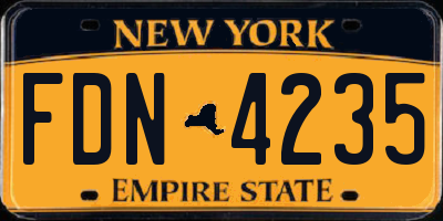 NY license plate FDN4235