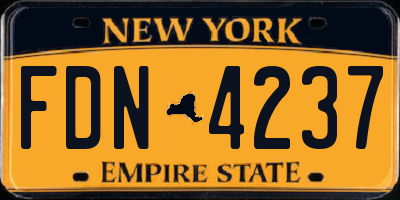 NY license plate FDN4237