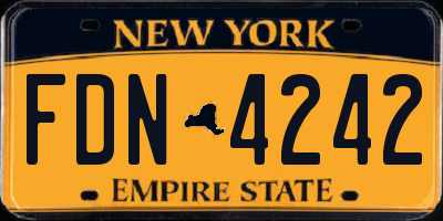 NY license plate FDN4242