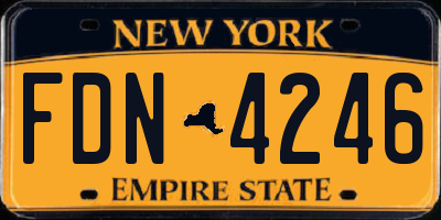 NY license plate FDN4246