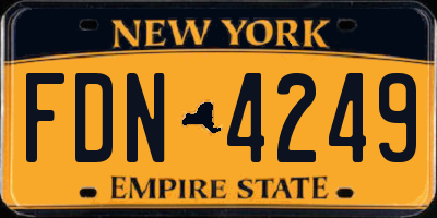 NY license plate FDN4249