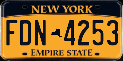 NY license plate FDN4253