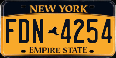 NY license plate FDN4254