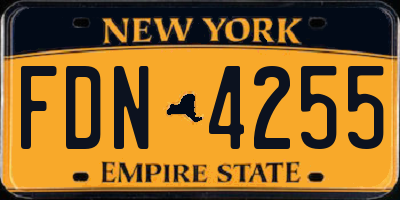 NY license plate FDN4255