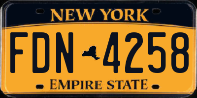 NY license plate FDN4258