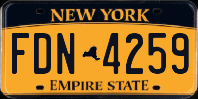 NY license plate FDN4259