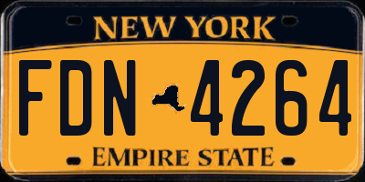 NY license plate FDN4264
