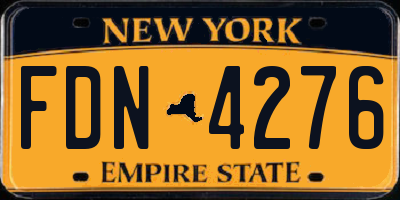 NY license plate FDN4276