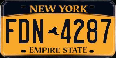 NY license plate FDN4287