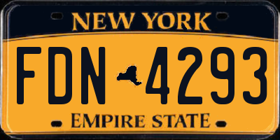 NY license plate FDN4293