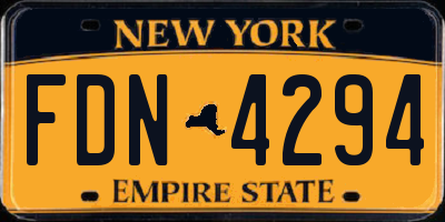 NY license plate FDN4294