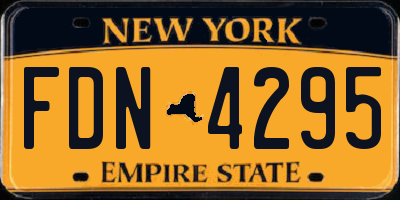 NY license plate FDN4295