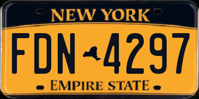 NY license plate FDN4297