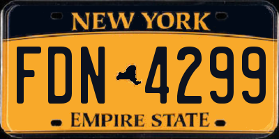 NY license plate FDN4299