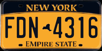 NY license plate FDN4316