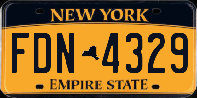 NY license plate FDN4329