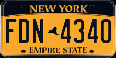 NY license plate FDN4340