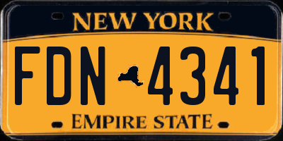 NY license plate FDN4341