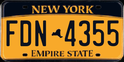 NY license plate FDN4355