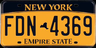 NY license plate FDN4369