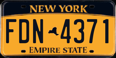 NY license plate FDN4371