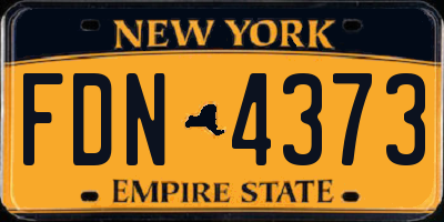 NY license plate FDN4373