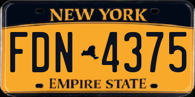 NY license plate FDN4375