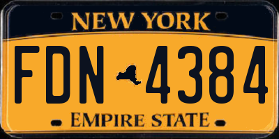 NY license plate FDN4384