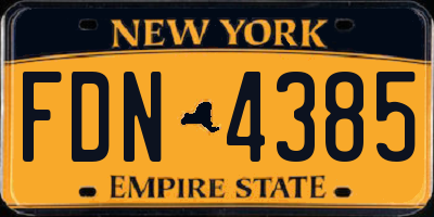 NY license plate FDN4385