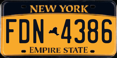 NY license plate FDN4386