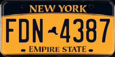 NY license plate FDN4387