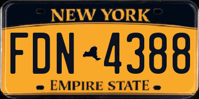 NY license plate FDN4388