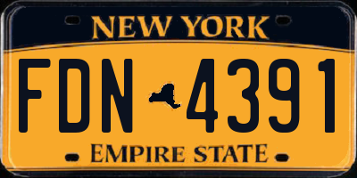 NY license plate FDN4391