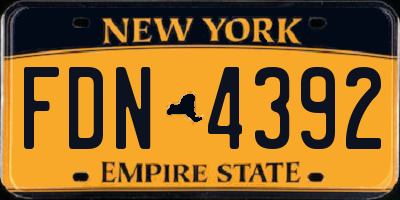 NY license plate FDN4392