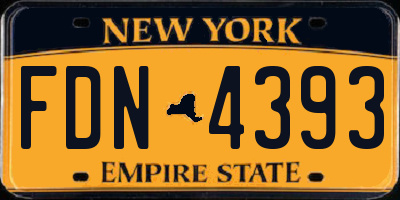 NY license plate FDN4393