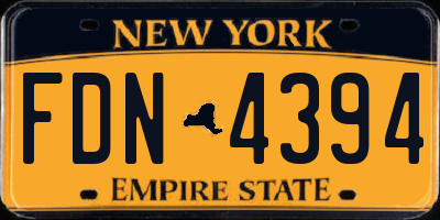 NY license plate FDN4394