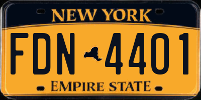 NY license plate FDN4401
